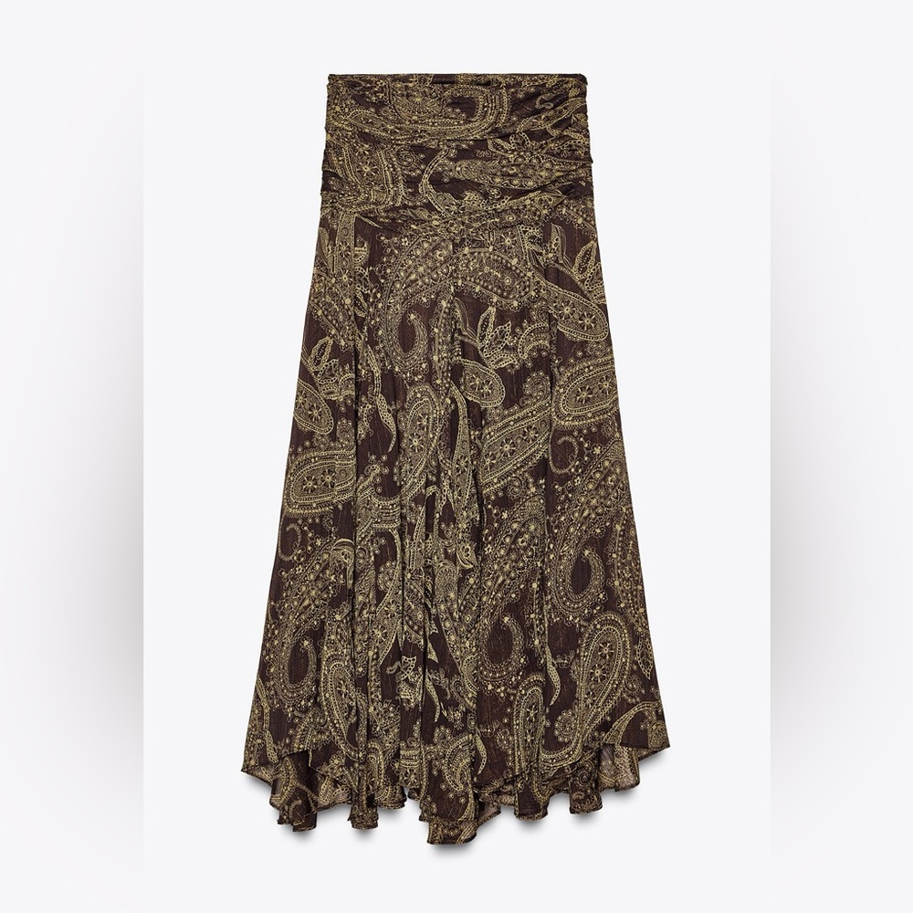 Zara Paisley Brown Maxi Skirt